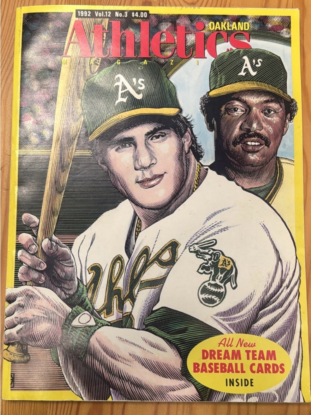 1992 Oakland Athletics Magazine Vol. 12 No. 3 w/Dream Team Cards Inside